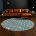 thumbnail image 1 of Addison Rugs Chantille Indoor/Outdoor Transitional Geometric Teal Machine Washable Round Rug, 8' x 8', 1 of 8