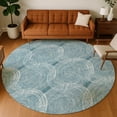 thumbnail image 1 of Addison Rugs Chantille Indoor/Outdoor Transitional Geometric Teal Machine Washable Round Rug, 8' x 8', 1 of 8