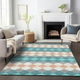 thumbnail image 1 of Addison Rugs Chantille Indoor/Outdoor Transitional Geometric Teal Washable Rectangle Rug, 2'6" x 3'10", 1 of 6