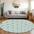 thumbnail image 1 of Addison Rugs Chantille Indoor/Outdoor Transitional Geometric Teal Washable Round Rug, 8' x 8', 1 of 6