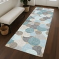 thumbnail image 1 of Addison Rugs Chantille Indoor/Outdoor Transitional Geometric Turquoise Machine Washable Runner Rug, 2'3" x 7'6", 1 of 8