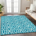 thumbnail image 1 of Addison Rugs Chantille Indoor/Outdoor Transitional Geometric Turquoise Washable Rectangle Rug, 9' x 12', 1 of 6