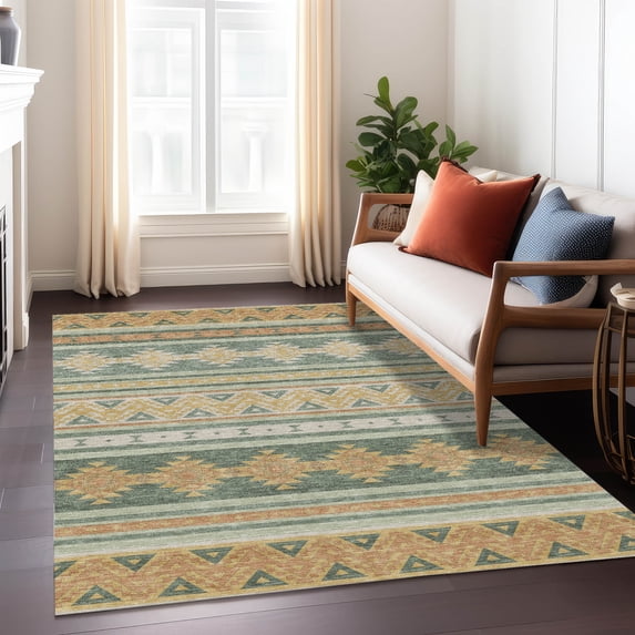 Addison Rugs Chantille Indoor/Outdoor Transitional Global Basil Machine Washable Rectangle Rug, 10' x 14'