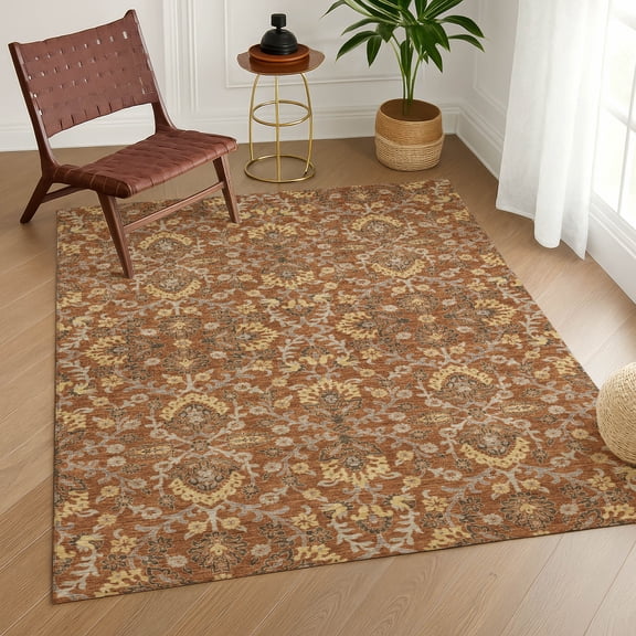 Addison Rugs Chantille Indoor/Outdoor Transitional Global Copper Machine Washable Rectangle Rug, 8' x 10'