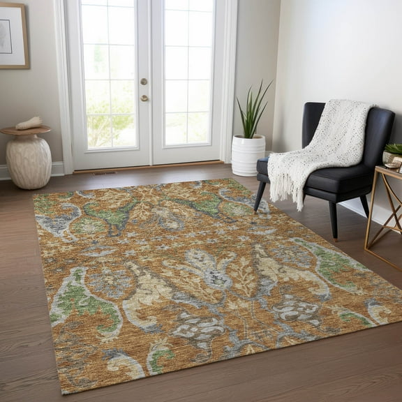Addison Rugs Chantille Indoor/Outdoor Transitional Global Copper Washable Rectangle Rug, 10' x 14'
