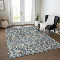Addison Rugs Chantille Indoor/Outdoor Transitional Global Denim Washable Rectangle Rug, 10' x 14'