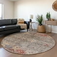 thumbnail image 1 of Addison Rugs Chantille Indoor/Outdoor Transitional Global Gray Washable Round Rug, 8' x 8', 1 of 6