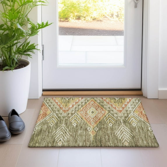 Addison Rugs Chantille Indoor/Outdoor Transitional Global Green Washable Rectangle Rug, 1'8" x 2'6"