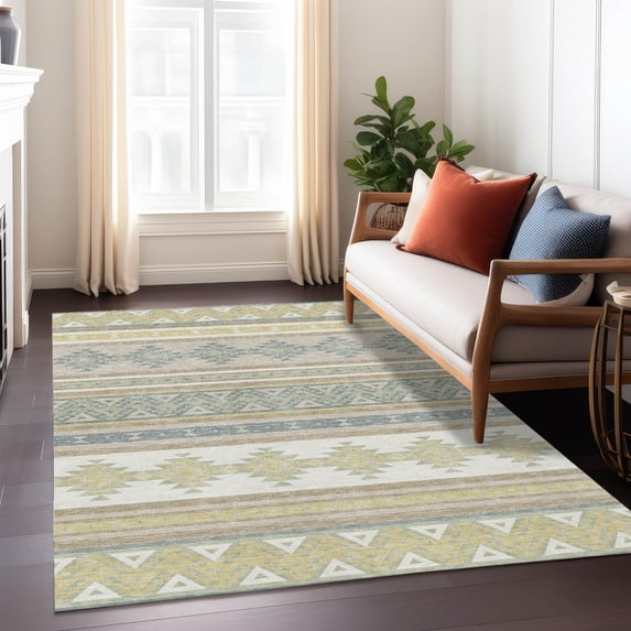Addison Rugs Chantille Indoor/Outdoor Transitional Global Ivory Machine Washable Rectangle Rug, 10' x 14'