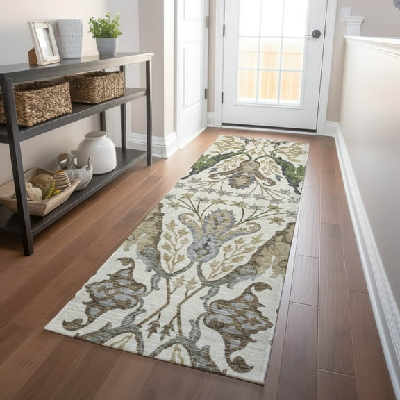 Addison Rugs Chantille Indoor/Outdoor Transitional Global Ivory Washable Runner Rug, 2'3" x 7'6"