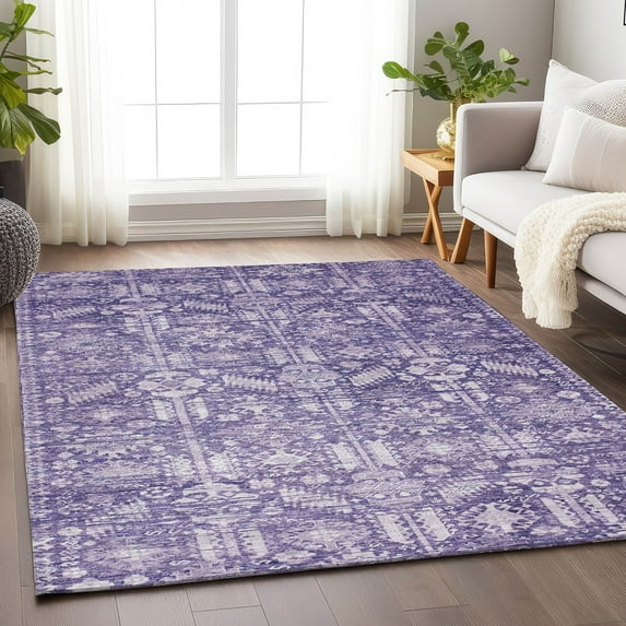 Addison Rugs Chantille Indoor/Outdoor Transitional Global Purple Machine Washable Rectangle Rug, 9' x 12'