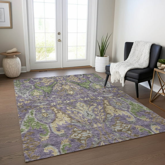 Addison Rugs Chantille Indoor/Outdoor Transitional Global Purple Washable Rectangle Rug, 9' x 12'