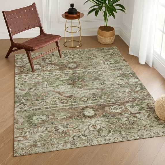 Addison Rugs Chantille Indoor/Outdoor Transitional Global Sage Machine Washable Rectangle Rug, 8' x 10'