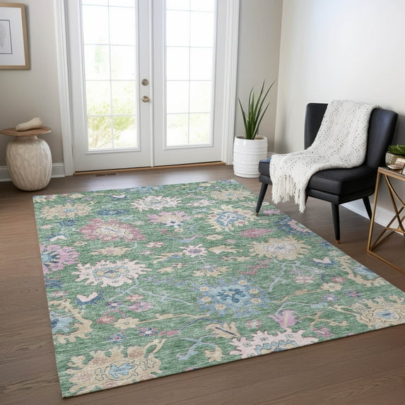 Addison Rugs Chantille Indoor/Outdoor Transitional Global Sage Washable Rectangle Rug, 8' x 10'