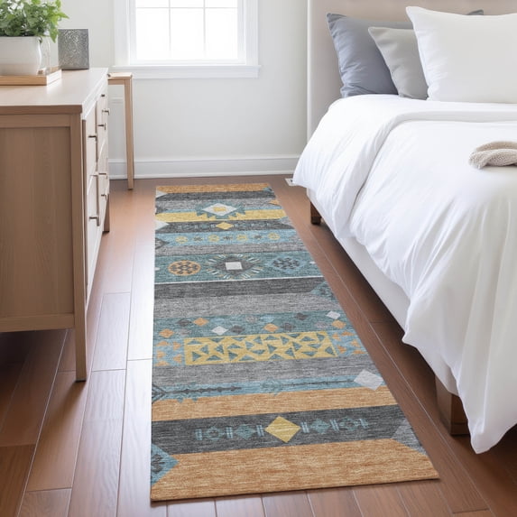 Addison Rugs Chantille Indoor/Outdoor Transitional Global Teal Machine Washable Runner Rug, 2'3" x 7'6"