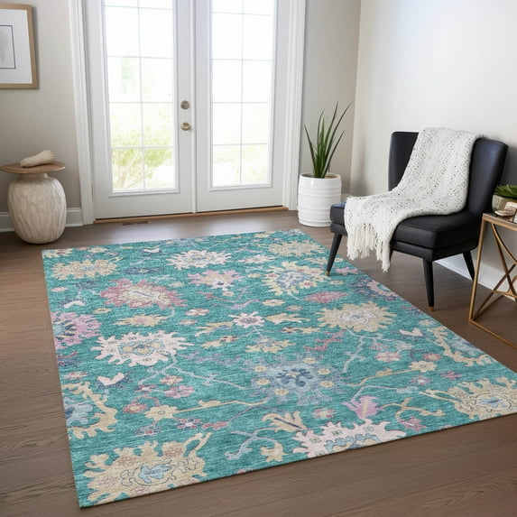 Addison Rugs Chantille Indoor/Outdoor Transitional Global Teal Washable Rectangle Rug, 2'6" x 3'10"