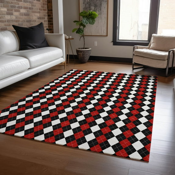 Addison Rugs Chantille Indoor/Outdoor Transitional Holiday Black Machine Washable Rectangle Rug, 3' x 5'