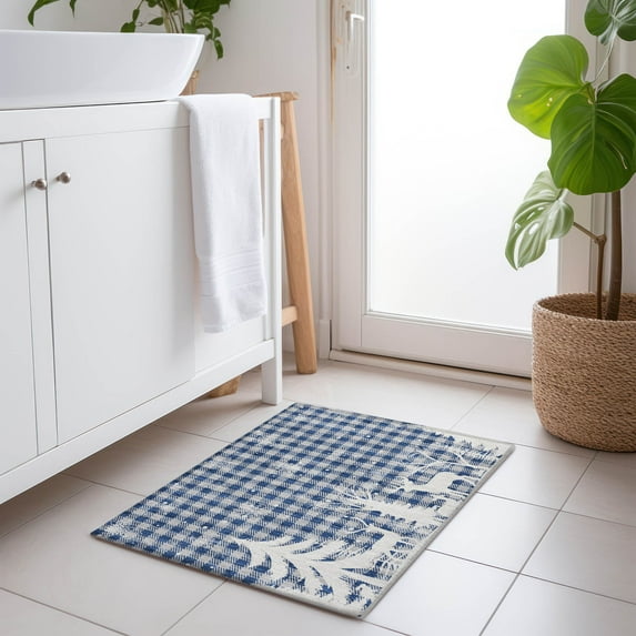 Addison Rugs Chantille Indoor/Outdoor Transitional Holiday Blue Machine Washable Rectangle Rug, 1'8" x 2'6"