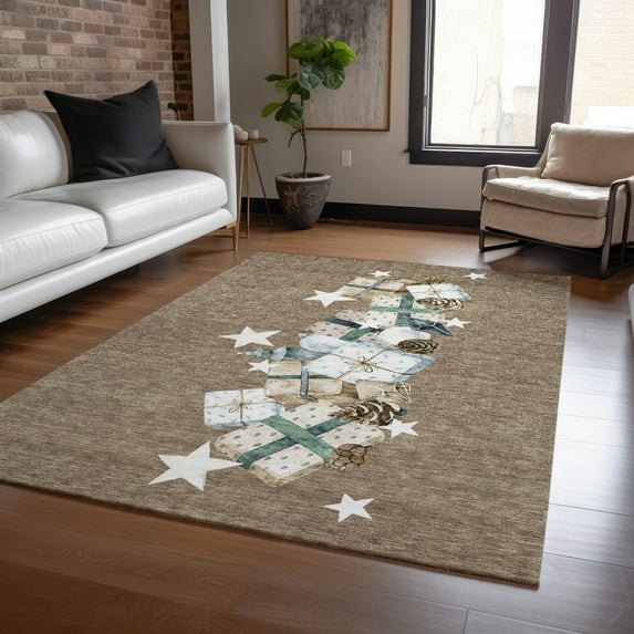 Addison Rugs Chantille Indoor/Outdoor Transitional Holiday Brown Machine Washable Rectangle Rug, 2'6" x 3'10"