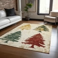 thumbnail image 1 of Addison Rugs Chantille Indoor/Outdoor Transitional Holiday Christmas Tree Ivory Machine Washable Rectangle Rug, 3' x 5', 1 of 7
