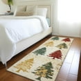 thumbnail image 1 of Addison Rugs Chantille Indoor/Outdoor Transitional Holiday Christmas Tree Ivory Machine Washable Runner Rug, 2'3" x 7'6", 1 of 7