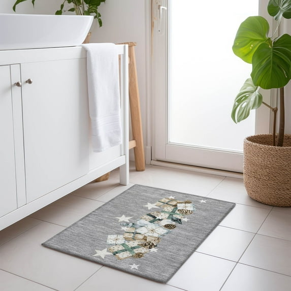 Addison Rugs Chantille Indoor/Outdoor Transitional Holiday Gray Machine Washable Rectangle Rug, 1'8" x 2'6"