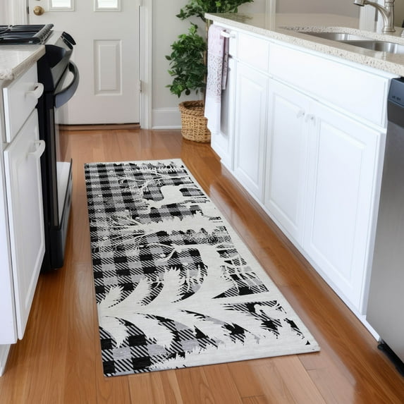 Addison Rugs Chantille Indoor/Outdoor Transitional Holiday Gray Machine Washable Runner Rug, 2'3" x 7'6"
