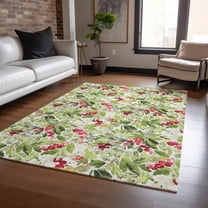 Addison Rugs Chantille Indoor/Outdoor Transitional Holiday Holly Aloe Machine Washable Rectangle Rug, 10' x 14'