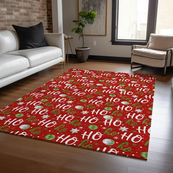 Addison Rugs Chantille Indoor/Outdoor Transitional Holiday Red Machine Washable Rectangle Rug, 2'6" x 3'10"