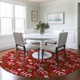 thumbnail image 1 of Addison Rugs Chantille Indoor/Outdoor Transitional Holiday Red Machine Washable Round Rug, 8' x 8', 1 of 7