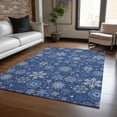 thumbnail image 1 of Addison Rugs Chantille Indoor/Outdoor Transitional Holiday Snowflake Navy Machine Washable Rectangle Rug, 8' x 10', 1 of 7