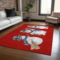 thumbnail image 1 of Addison Rugs Chantille Indoor/Outdoor Transitional Holiday Snowman Red Machine Washable Rectangle Rug, 10' x 14', 1 of 7