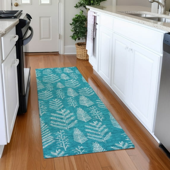 Addison Rugs Chantille Indoor/Outdoor Transitional Holiday Teal Machine Washable Runner Rug, 2'3" x 7'6"