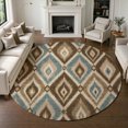 thumbnail image 1 of Addison Rugs Chantille Indoor/Outdoor Transitional Ikat Coffee Machine Washable Round Rug, 8' x 8', 1 of 8