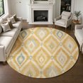 thumbnail image 1 of Addison Rugs Chantille Indoor/Outdoor Transitional Ikat Gold Machine Washable Round Rug, 8' x 8', 1 of 8