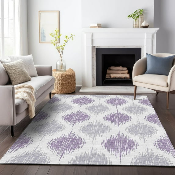 Addison Rugs Chantille Indoor/Outdoor Transitional Ikat Lavender Washable Rectangle Rug, 2'6" x 3'10"