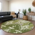 thumbnail image 1 of Addison Rugs Chantille Indoor/Outdoor Transitional Ikat Olive Washable Round Rug, 8' x 8', 1 of 6
