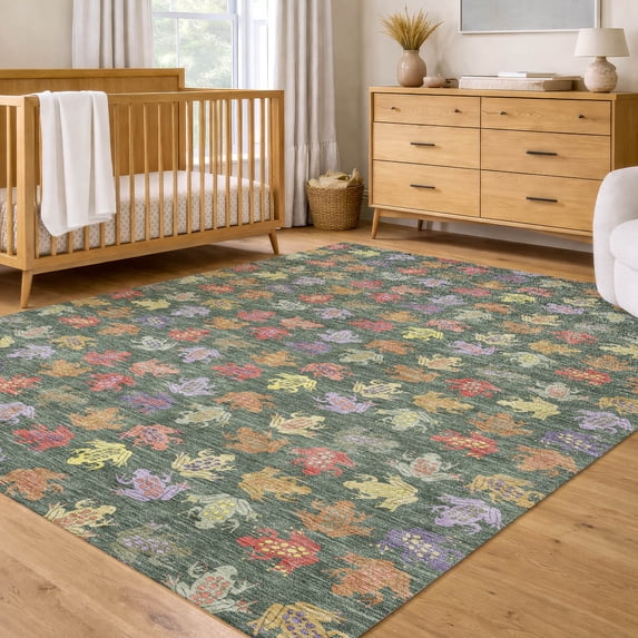 Addison Rugs Chantille Indoor/Outdoor Transitional Kids Basil Machine Washable Rectangle Rug, 3' x 5'