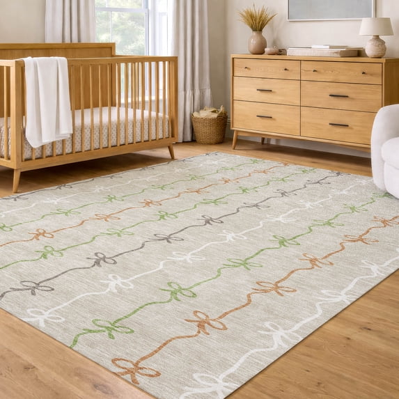 Addison Rugs Chantille Indoor/Outdoor Transitional Kids Beige Machine Washable Rectangle Rug, 10' x 14'
