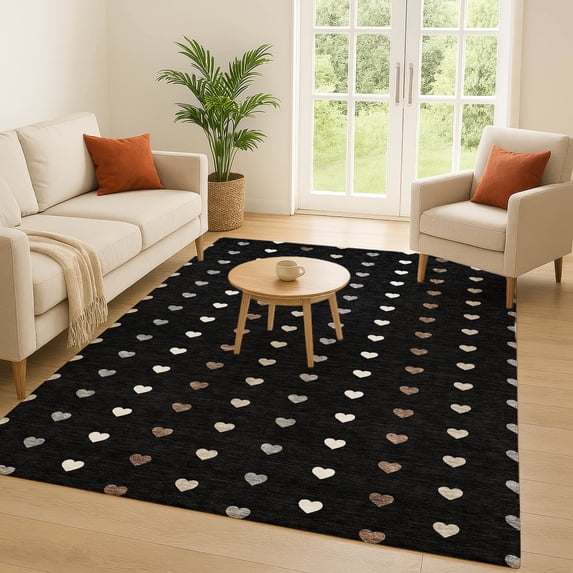 Addison Rugs Chantille Indoor/Outdoor Transitional Kids Black Machine Washable Rectangle Rug, 10' x 14'