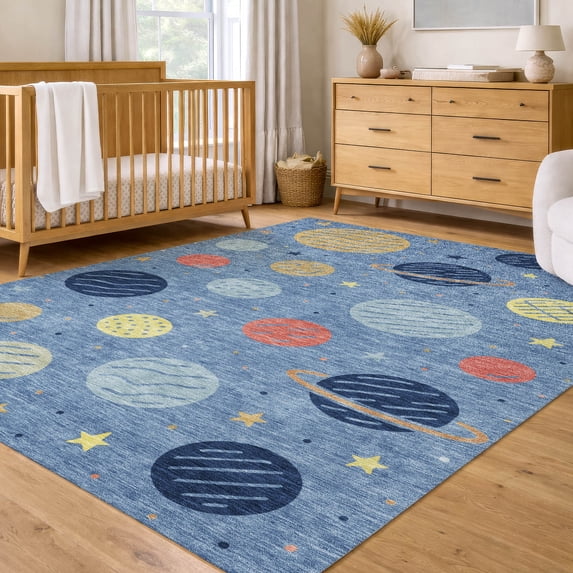 Addison Rugs Chantille Indoor/Outdoor Transitional Kids Blue Machine Washable Rectangle Rug, 3' x 5'