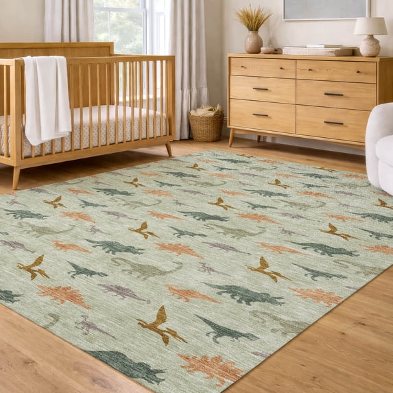 Addison Rugs Chantille Indoor/Outdoor Transitional Kids Celery Machine Washable Rectangle Rug, 3' x 5'