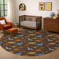 thumbnail image 1 of Addison Rugs Chantille Indoor/Outdoor Transitional Kids Chocolate Machine Washable Round Rug, 8' x 8', 1 of 7
