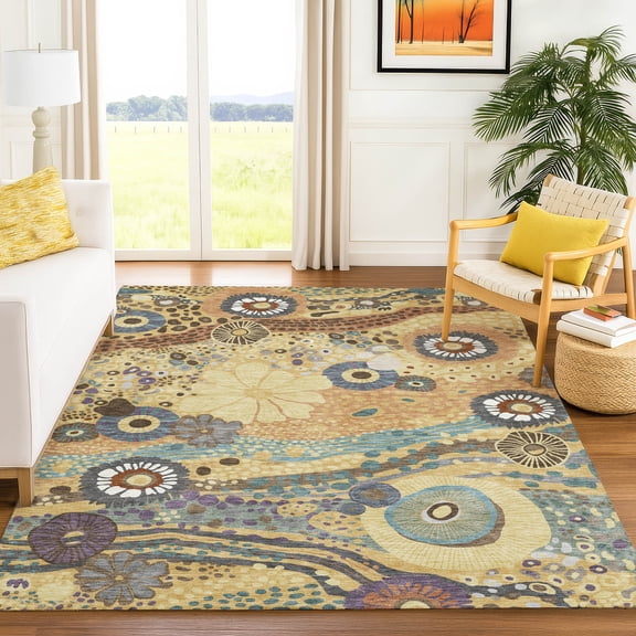 Addison Rugs Chantille Indoor/Outdoor Transitional Kids Gold Machine Washable Rectangle Rug, 3' x 5'