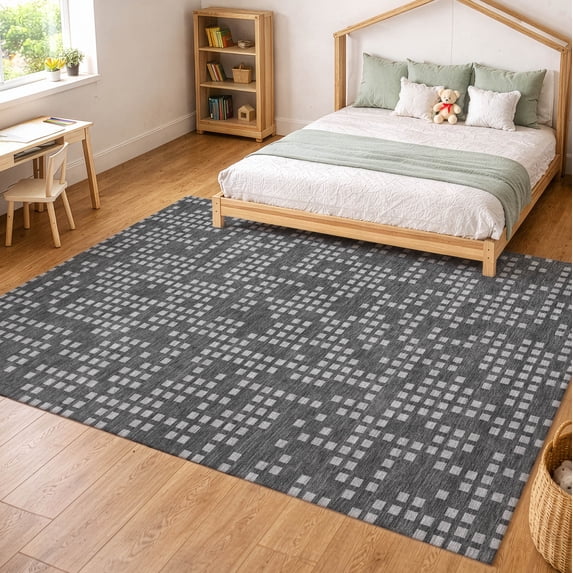 Addison Rugs Chantille Indoor/Outdoor Transitional Kids Graphite Machine Washable Rectangle Rug, 8' x 10'