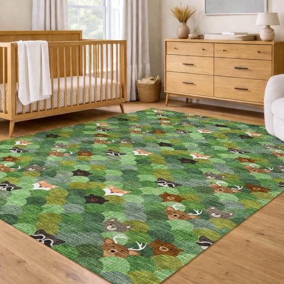 Addison Rugs Chantille Indoor/Outdoor Transitional Kids Green Machine Washable Rectangle Rug, 10' x 14'