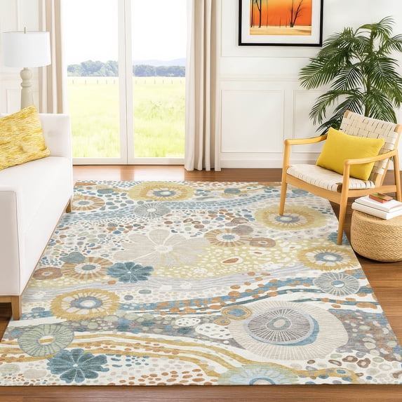 Addison Rugs Chantille Indoor/Outdoor Transitional Kids Ivory Machine Washable Rectangle Rug, 10' x 14'