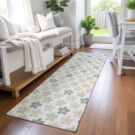 Addison Rugs Chantille Indoor/Outdoor Transitional Kids Ivory Machine Washable Runner Rug, 2'3" x 7'6"