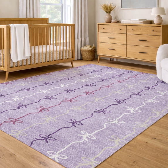 Addison Rugs Chantille Indoor/Outdoor Transitional Kids Lavender Machine Washable Rectangle Rug, 10' x 14'