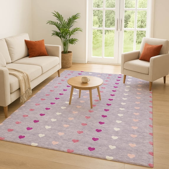 Addison Rugs Chantille Indoor/Outdoor Transitional Kids Lavender Machine Washable Rectangle Rug, 8' x 10'
